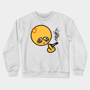 Smoking cursed emoji Crewneck Sweatshirt